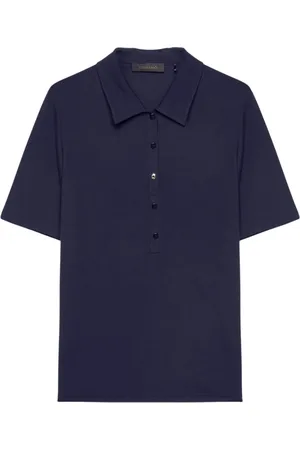 Elena Miro Top, Dame, Blå, M, Polo med knapper