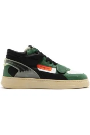 RUN OF Sko, Herre, Grøn, 42 EU, Læder, Vintage Style Læder Sneakers