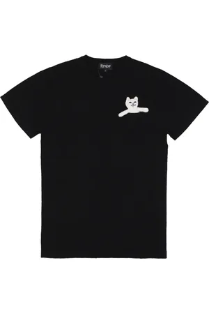 Rip N Dip Top, Herre, Sort, XL, Bomuld, Lomme Tee Sort Crew-neck T-shirt