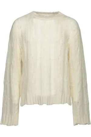Séfr Strik, Herre, Hvid, L, Uld, Hvid Striktrøje Sweater Aw24