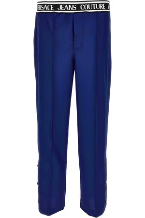VERSACE Bukser, Herre, Blå, XS, Uld, Bukser