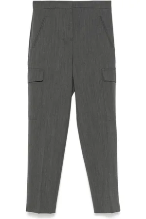 Twin-Set Bukser, Dame, Grå, XS, Uld, Stilfulde Bukser Sæt
