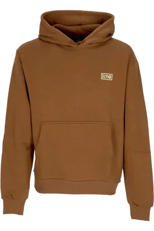 DOLLY NOIRE Sweathshirts & Hoodies, Herre, Brun, M, Bomuld, Brun Logo Bagpå Hættetrøje Langærmet