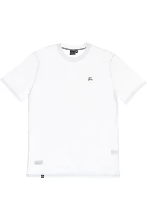 DOLLY NOIRE Top, Herre, Hvid, M, Bomuld, Hvid Tee med Broderet Logo