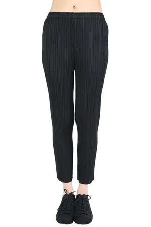 Issey Miyake Bukser, Dame, Sort, 2XL, Uld, Stilfulde bukser til et moderne look
