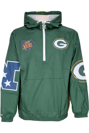Mitchell & Ness Sport, Herre, Grøn, L, Uld, Bay Packers Windbreaker Anorak Jakke