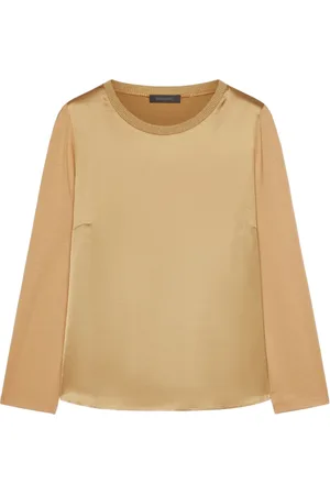 Elena Miro Top, Dame, Brun, L, Viskose T-shirt