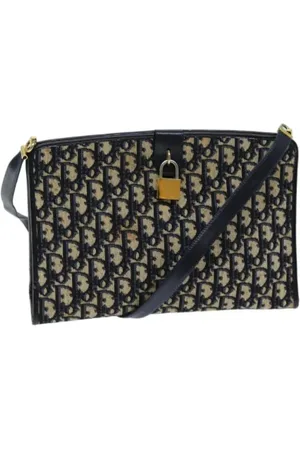 Dior Pre-owned, Dame, Blå, ONE SIZE, Uld, Pre-owned Canvas dior-tasker