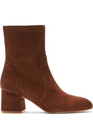 Stuart Weitzman Sko, Dame, Brun, 35 1/2 EU, Læder, Flareblock 60 Zip Bootie