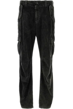 Dolce & Gabbana Bukser, Herre, Grå, L, Stretch Corduroy Cargo Pant