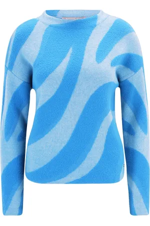 Betty & Co Strik, Dame, Blå, 2XL, Striktrøje med jacquard