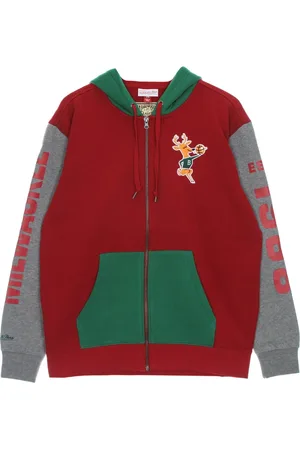 Mitchell & Ness Sweathshirts & Hoodies, Herre, Flerfarvet, L, Bomuld, NBA Scarlet Zip Hoodie