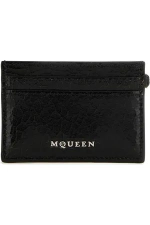 Alexander McQueen Tilbehør, Herre, Sort, ONE SIZE, Uld, Stilfuld Sort Læderkortholder