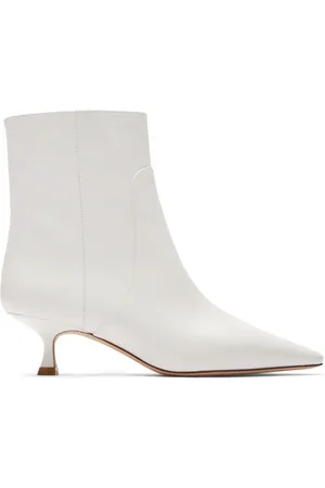 Stuart Weitzman Sko, Dame, Hvid, 40 EU, Læder, Naomi 50 Zip Bootie