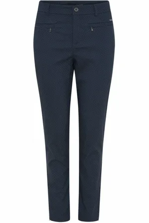 C.ro Bukser, Dame, Blå, 2XL, Uld, Blå Lynlåsbukser Lina 7/8 Stil