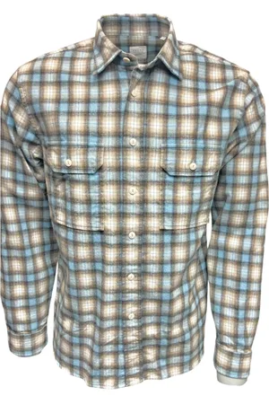 Xacus Skjorte, Herre, Flerfarvet, 4XL, Bomuld, Flannel Bomuldsternet Skjorte Blå Beige