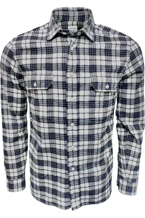 Xacus Skjorte, Herre, Blå, 2XL, Bomuld, Bomuld Flannel Tjek Skjorte Blå