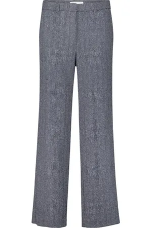Betty & Co Bukser, Dame, Blå, 3XL, Uld, Bredbenede bukser