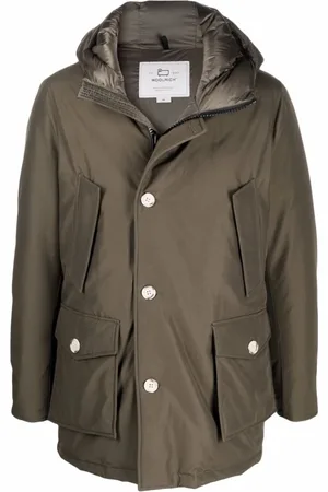 Woolrich Frakke, Herre, Grøn, 2XL, Uld, Grøn polstret hættefrakke