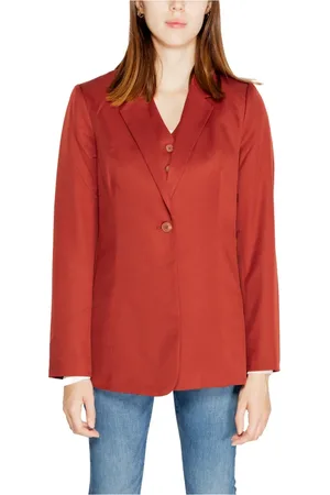 VERO MODA Jakke, Dame, Rød, M, Polyester, Tætsiddende Slids Blazer Donna