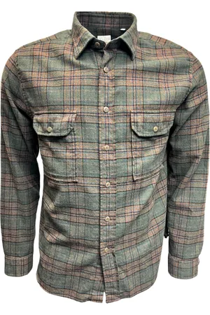 Xacus Skjorte, Herre, Grøn, 2XL, Bomuld, Flannel Cotton Legacy Tjekket Skjorte Grøn Brun
