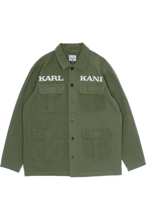 Karl Kani Jakke, Herre, Grøn, S, Bomuld, Retrovasket Utility Skjortejakke