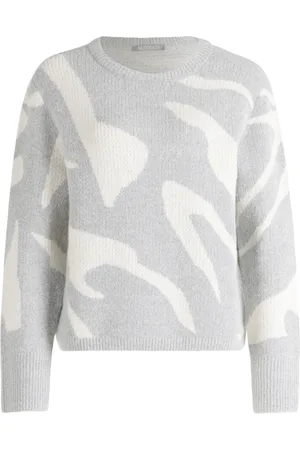 Betty & Co Strik, Dame, Grå, S, Striktrøje med jacquard