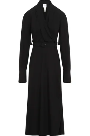 Patou Kjole, Dame, Sort, XS, Sort Draperet Maxi Day Kjole