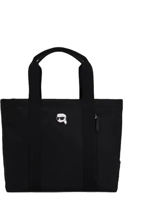 Karl Lagerfeld Taske, Dame, Sort, ONE SIZE, Uld, Ikonik Tote Nylon Grande - Sort Skuldertaske