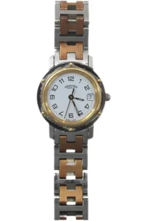 Hermès Pre-owned, Dame, Hvid, ONE SIZE, Uld, Pre-owned Rosaguld watches