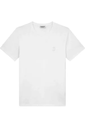 Dondup Top, Herre, Hvid, S, Bomuld, Broderet Logo Hvid T-shirt