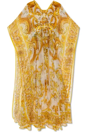 Dolce & Gabbana Kjole, Dame, Gul, XS, Kjole med Majolica-print