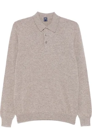 FEDELI Strik, Herre, , XL, Cashmere, Luksus Cashmere Polo Shirt
