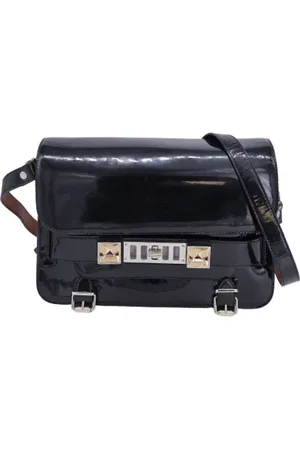 Proenza Schouler Pre-owned, Dame, Sort, ONE SIZE, Uld, Pre-owned Laeder skuldertasker