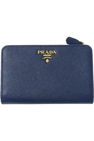 Prada Pre-owned, unisex, Blå, ONE SIZE, Pre-owned Laeder punge