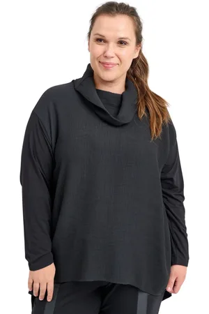 Pont Neuf Bluser & Skjorter, Dame, Sort, L, Uld, Anaelle Draperet Krave Sort Bluse