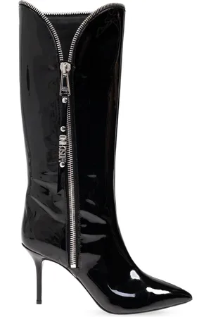 Moschino Sko, Dame, Sort, 38 EU, Læder, Læderstøvler