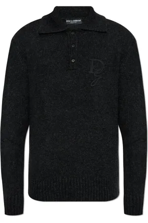 Dolce & Gabbana Top, Herre, Grå, S, Uld, Polo sweater