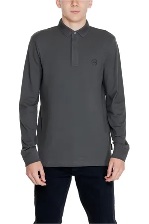 Armani Exchange Top, Herre, Grøn, 2XL, Bomuld, Grøn Polo Skjorte med Lange Ærmer