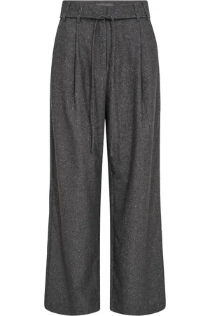 Mos Mosh Bukser, Dame, Grå, XL, Uld, Mørkegrå Zenia Wide Leg Bukser