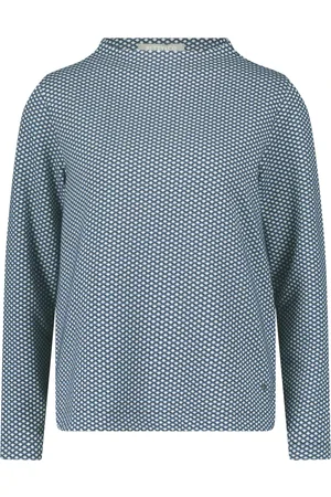 Betty & Co Bluser & Skjorter, Dame, Blå, S, Struktureret skjorte med Turtle Neck