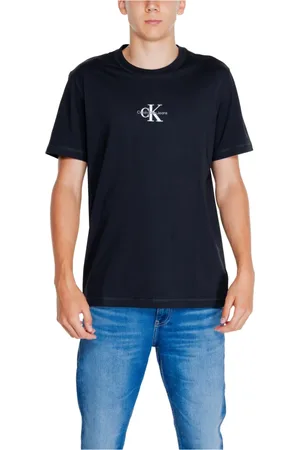 Calvin Klein Top, Herre, Sort, S, Bomuld, Sort Rund Hals T-shirt til Mænd