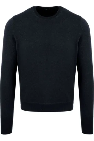 DRUMOHR Strik, Herre, Blå, S, Cashmere, Kashmir Crewneck Sweater Fw23 Regular Fit