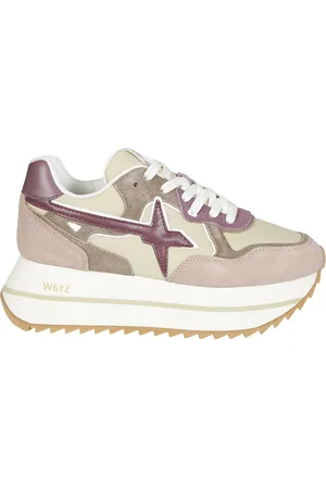 W6YZ Sko, Dame, , 40 EU, Nylon, Platform Suede Nylon Sneakers
