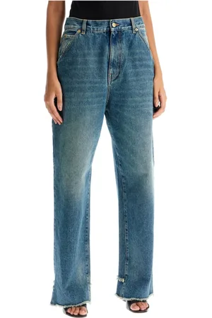 DARKPARK Jeans, Dame, Blå, W25, Denim, Afslappet pasform tømrer jeans med bred ben