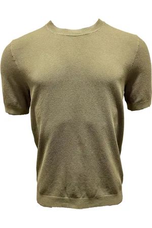Circolo Top, Herre, Grøn, S, Bomuld, Strik T-shirt Rund hals Olivengrøn