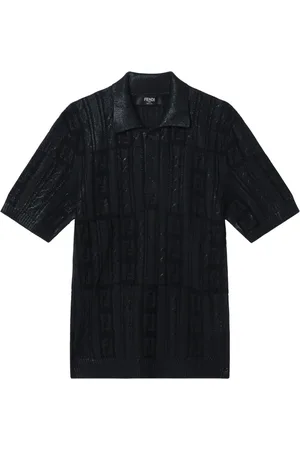 Fendi Top, Herre, Sort, 2XL, Kortærmet poloshirt