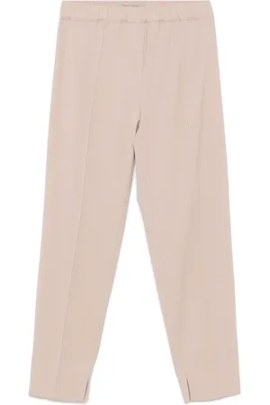 D.EXTERIOR Bukser, Dame, Brun, M, Uld, Brun uldblandingsbukser med elastisk talje