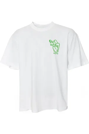 Edwin Top, Herre, Hvid, XL, Uld, Hope Provider T-Shirt Grafisk Print