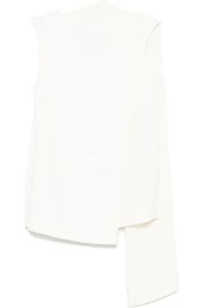 ALBERTO BIANI Top, Dame, Hvid, XS, Tyl, Hvid Wraparound Style Ærmeløs Top